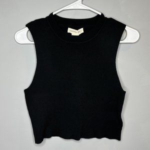 Black Knit Cropped Tank | Happily Grey